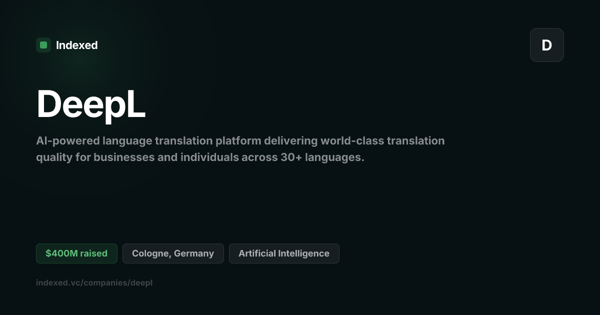 DeepL Funding: $400.0M | Indexed.vc