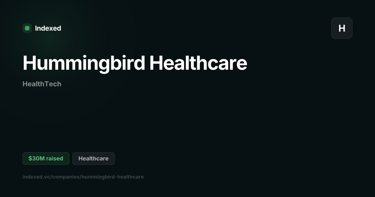 Hummingbird Healthcare Funding: $30.0M | Indexed.vc