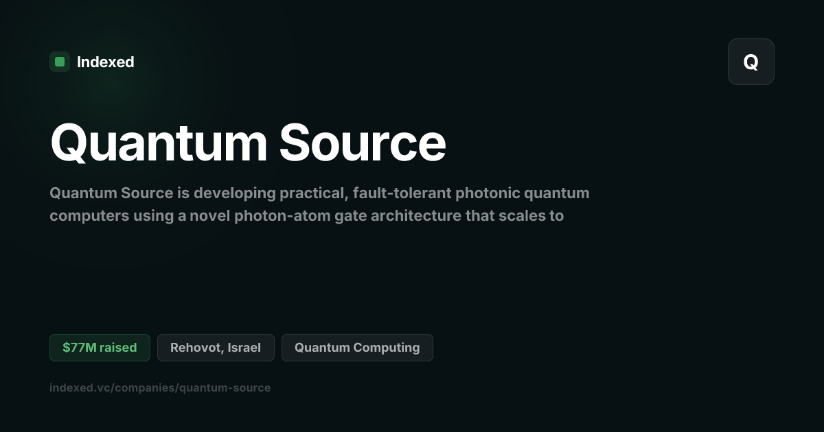 Quantum Source Funding: $77.0M | Indexed.vc